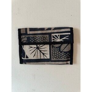 Vintage Custom Handmade Handcrafted Hawaiian Lauae Kalo Hook Loop Pouch Wallet